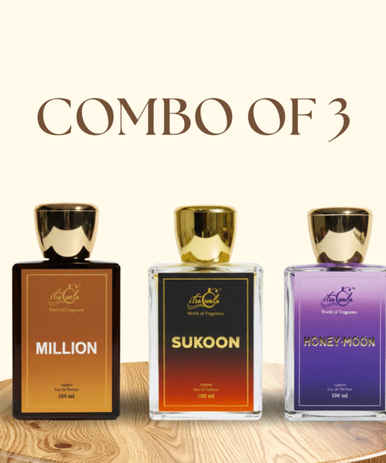 Luxury Fragrance Trio Combo (100ml Each) – Million, Sukoon & Honeymoon Perfumes